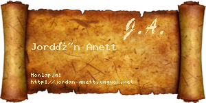 Jordán Anett névjegykártya